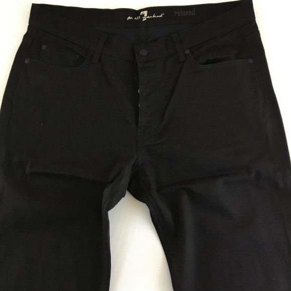 7 For All Mankind Relaxed Button Fly Black Jeans 36 - Picture 2 of 10